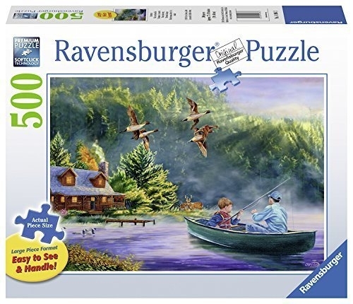 Puzzel stukjes, Ravensburger puzzel, Legpuzzel kinderen boot vissen