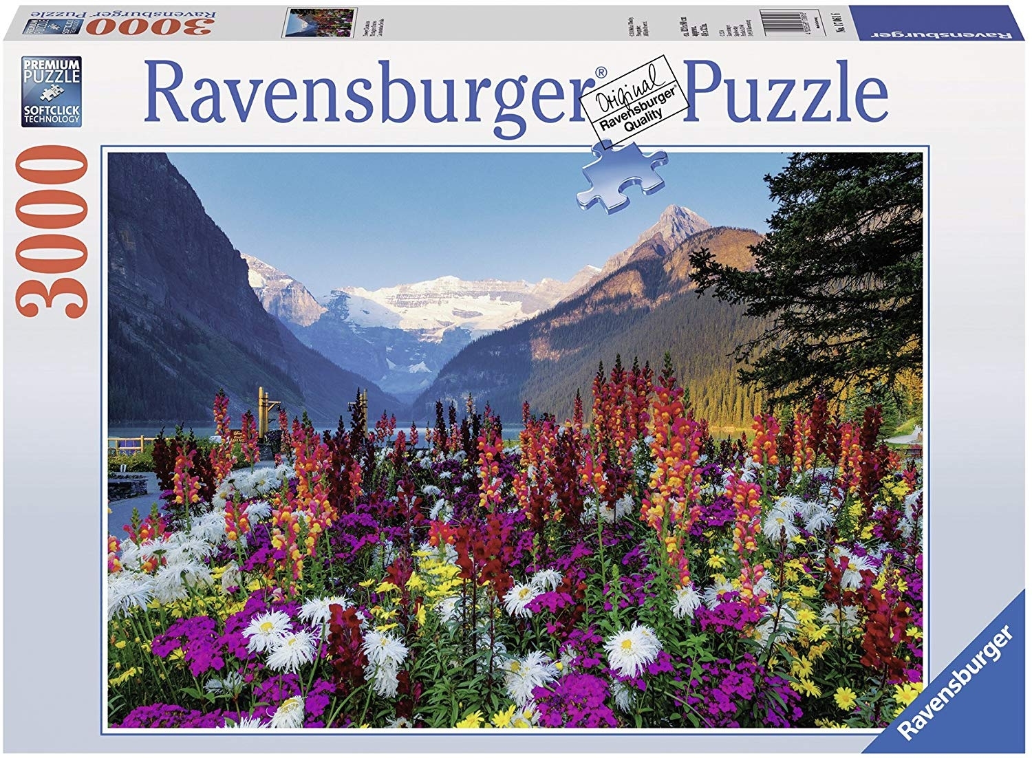 Gepolijst Bukken terwijl Flower en mountain, bloemen bij bergen, 17061 ravensburger, 3000 stukjes