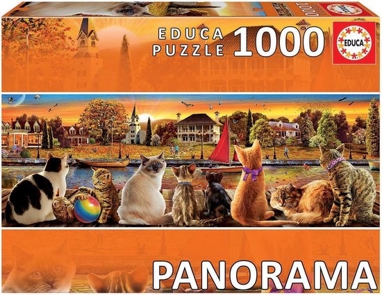 Verpletteren baard hun Panorama puzzel, legpuzzel katjes, Educa legpuzzel panorama
