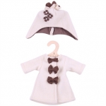 Bigjigs - 35cm - Beige Fleece winterjas met muts