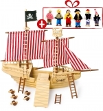 Piratenschip met 6 GRATIS piratenpoppen