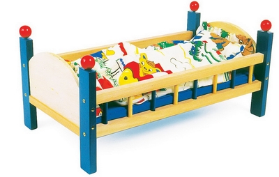 Poppenbed single - hout