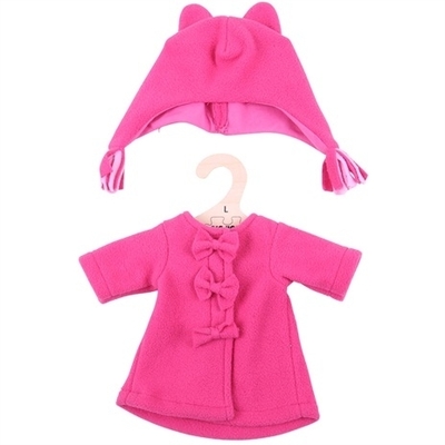 Bigjigs - 35cm - Roze Fleece winterjas met muts