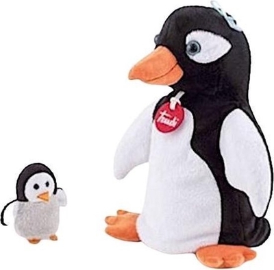 Handpop Pinguin met baby - Trudi