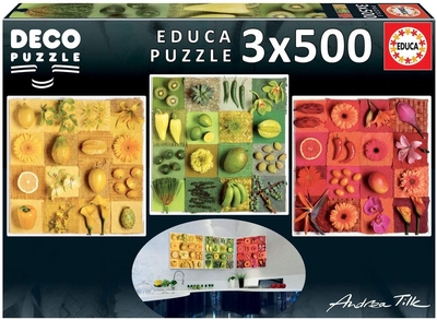 Legpuzzel - 3x 500 - Exotic fruits and flowers