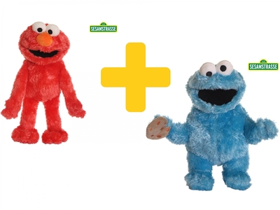Voordeelpakket Elmo en Koekiemonster - ca.33cm - Living Puppets